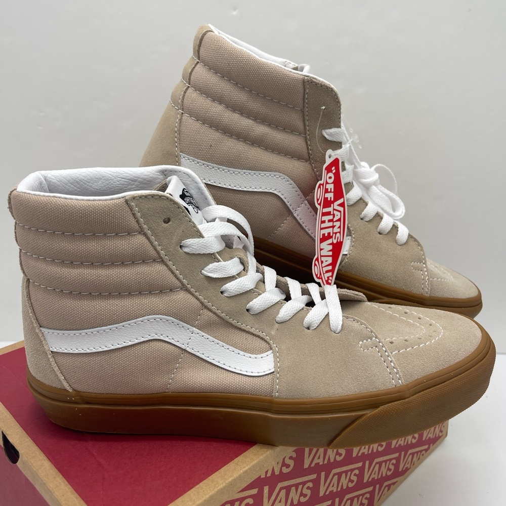 Vans Men’s Sk8-Hi
Humus/Gum Sneakers 
VN0A38GEVS8
 High-Top Sneakers in Beige - Picture 8 of 16